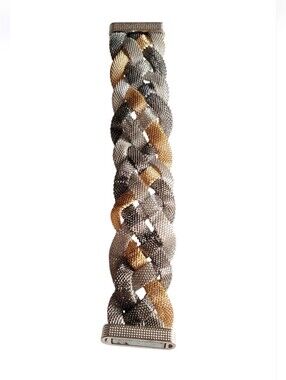 Vtg. Braided Metallic Multi-Color Magnetic Bracelet